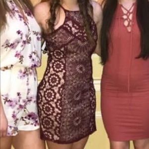 Francesca’s Maroon lace dress